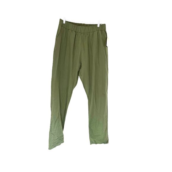 NWT Fordays Dark Green Pull On Stretch Slouchy Breathable Poplin Pant  XL - Picture 3 of 13